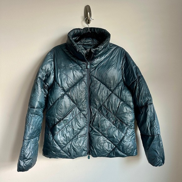 SAVE THE DUCK Jackets & Blazers - Save The Duck Jacket Womens Medium Teal Quilted Puffer Plumtech Ultra Light Zip